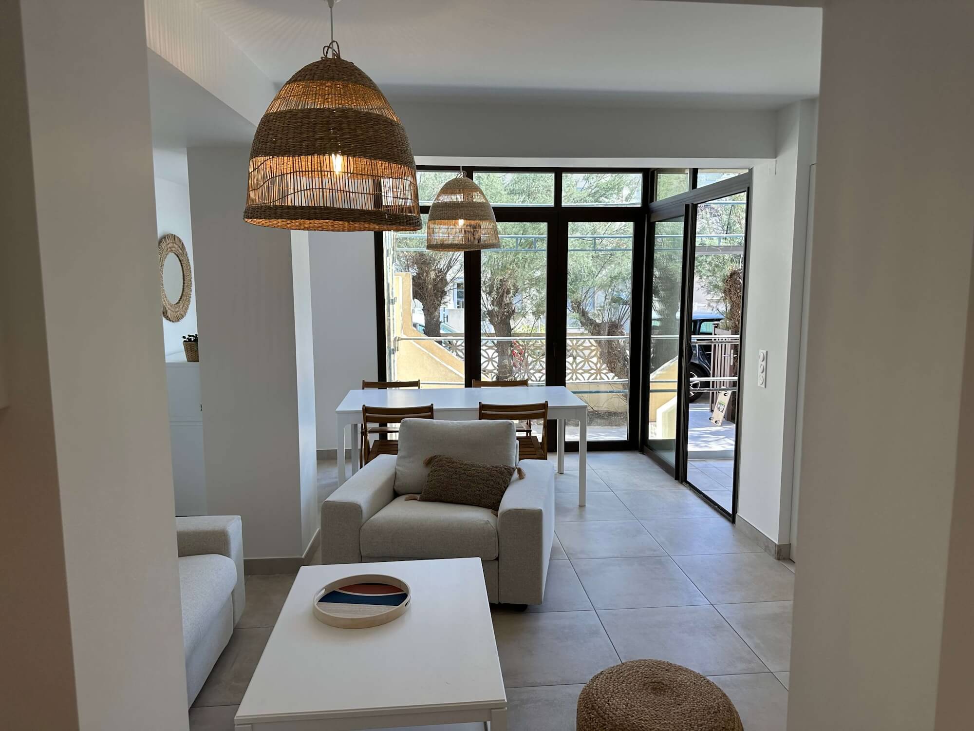 Salon vue d'ensemble - Appartement RDC - Résidence Leucate Plage